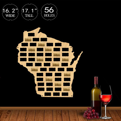 Američki Srednji zapad Wine Cork Map SAD Michigan State Sign Drveni izrezani zid Art Deco Kansas Nebraska Wine Lover Collection Display