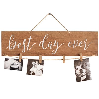 Daugiafunkciniai pakabukų papuošalai, montuojami ant sienos nuotraukų klipas Medinis vestuvių dekoravimas