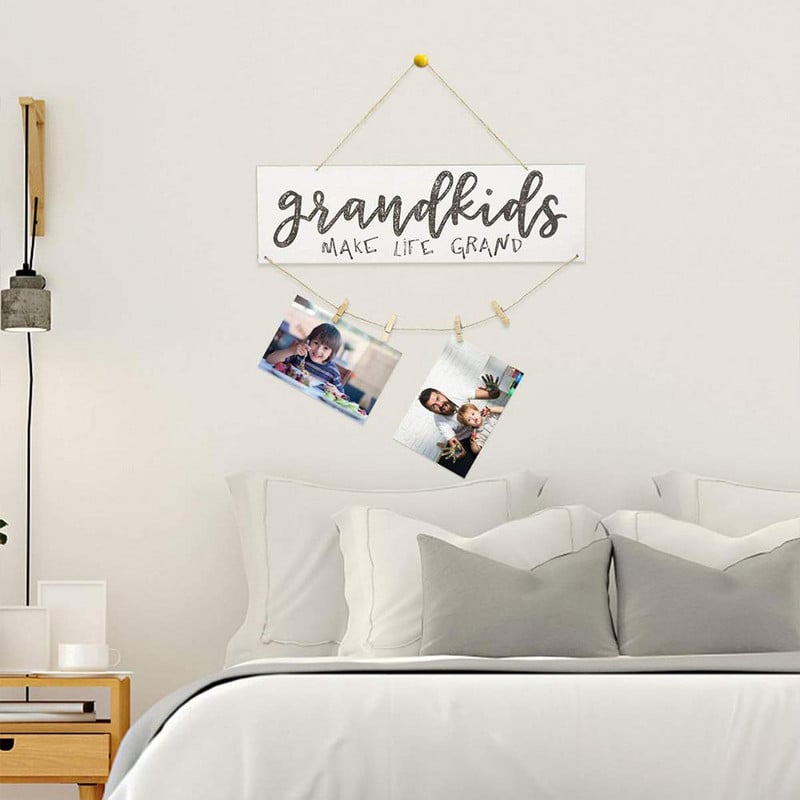 Daugiafunkciniai pakabukų papuošalai, montuojami ant sienos nuotraukų klipas Medinis vestuvių dekoravimas