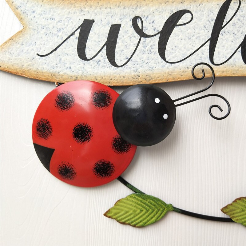 Idilic Creativ Decorare de perete pentru sufragerie Decorare de perete BINE AȚI VENIT Mică Albină Soare Floare Fier Art Pandantiv Pandantiv