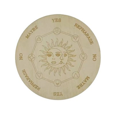 Fából készült jóslás ingatábla csillag Nap Hold energia faragott tányér Gyógyító meditációs tábla díszek metafizikai oltár dekoráció
