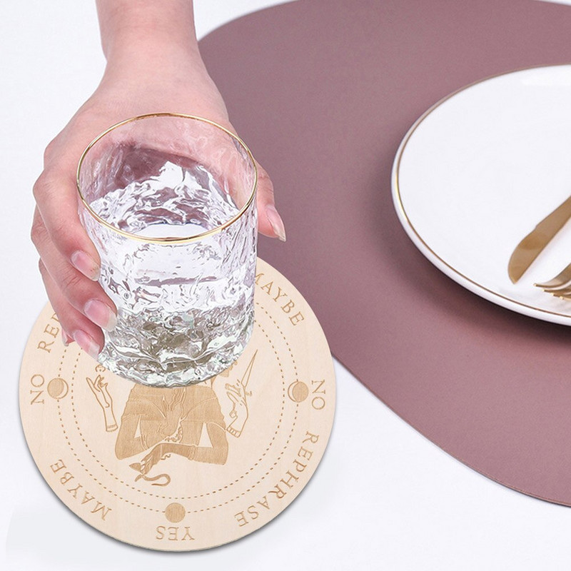 Fából készült jóslás ingatábla csillag Nap Hold energia faragott tányér Gyógyító meditációs tábla díszek metafizikai oltár dekoráció