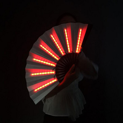2db DJ világító összecsukható ventilátor 13 hüvelykes Led Play ventilátor Színes kézi Abanico Led ventilátor neonfényes party dekorációhoz Night Club