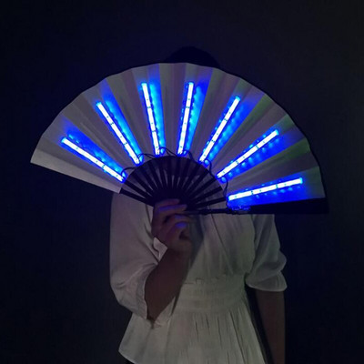 2db DJ világító összecsukható ventilátor 13 hüvelykes Led Play ventilátor Színes kézi Abanico Led ventilátor neonfényes party dekorációhoz Night Club