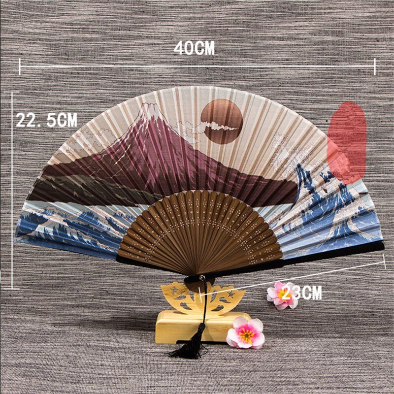 1 buc ventilator pliabil din mătase vintage chinezesc japonez ciucuri bambus dans ventilator de mână decorațiuni pentru casă ornamente cadou artizanat