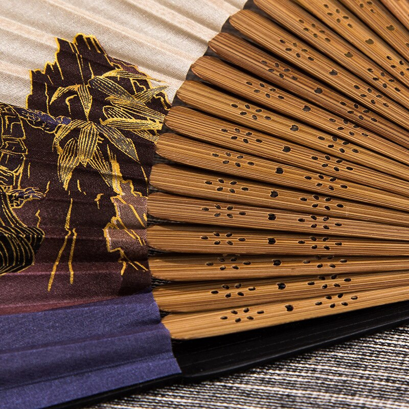 1 buc ventilator pliabil din mătase vintage chinezesc japonez ciucuri bambus dans ventilator de mână decorațiuni pentru casă ornamente cadou artizanat