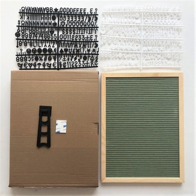 30x40 cm-es filc levéltábla téglalap északi fakeretes babatábla karakterek otthoni irodai üzenőfalak 460 betűvel