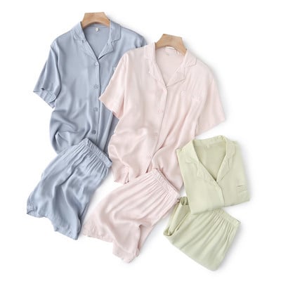 Dviejų dalių laisvalaikio pižamos komplektas su klasikine apykakle