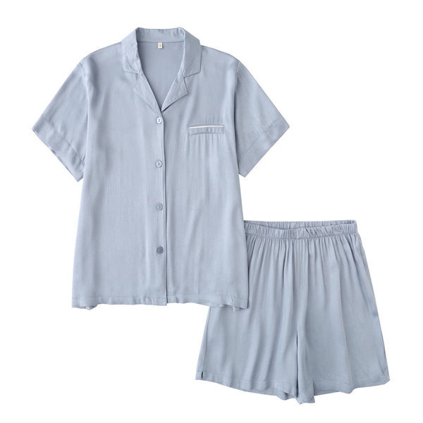 Dviejų dalių laisvalaikio pižamos komplektas su klasikine apykakle