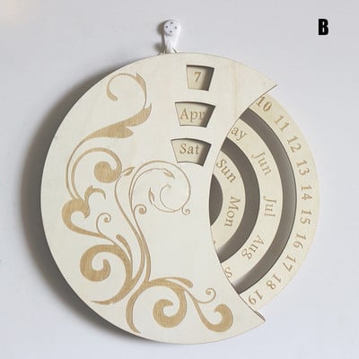 Nuolatinis medinis kalendorius apskrito sukimosi kalendorius kaimiškas sieninis kalendorius kasdienis gyvenamojo kambario namų biuro 2022 m.