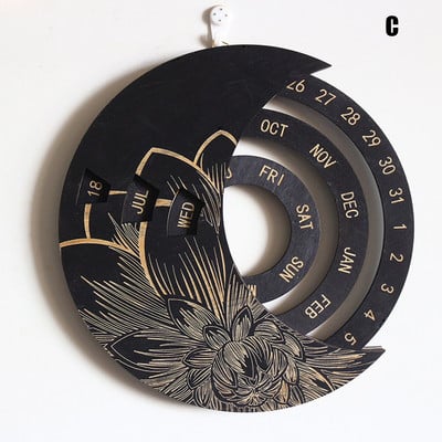 Nuolatinis medinis kalendorius apskrito sukimosi kalendorius kaimiškas sieninis kalendorius kasdienis gyvenamojo kambario namų biuro 2022 m.