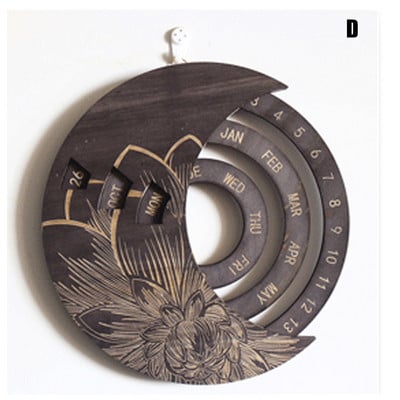 Nuolatinis medinis kalendorius apskrito sukimosi kalendorius kaimiškas sieninis kalendorius kasdienis gyvenamojo kambario namų biuro 2022 m.