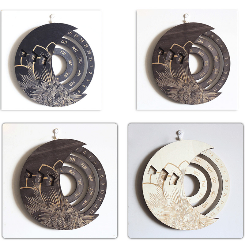 Nuolatinis medinis kalendorius apskrito sukimosi kalendorius kaimiškas sieninis kalendorius kasdienis gyvenamojo kambario namų biuro 2022 m.