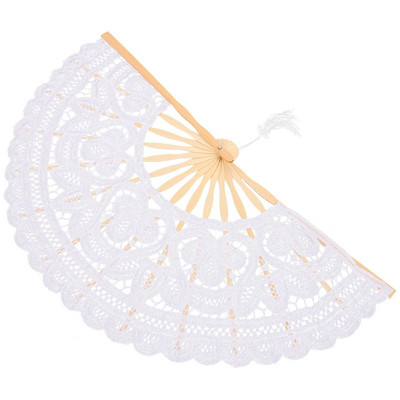 Fan Folding Lace Fans Handheld Floral Weddingvintage Dancing Japanese Bridal Flower Retro Props Party European Dance