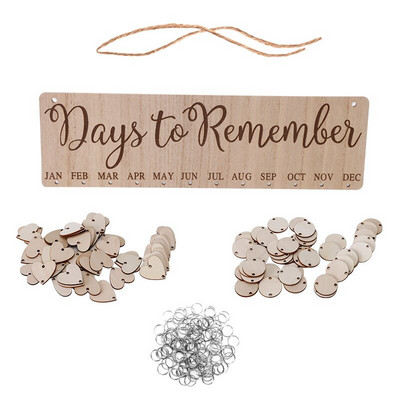 Pandantiv din lemn Atârna manual Act Crafts Calendar petrecere de aniversare decorare acasă