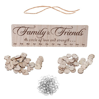 Pandantiv din lemn Atârna manual Act Crafts Calendar petrecere de aniversare decorare acasă
