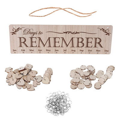 Pandantiv din lemn Atârna manual Act Crafts Calendar petrecere de aniversare decorare acasă