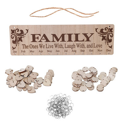 Pandantiv din lemn Atârna manual Act Crafts Calendar petrecere de aniversare decorare acasă