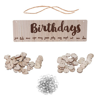 Pandantiv din lemn Atârna manual Act Crafts Calendar petrecere de aniversare decorare acasă