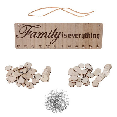 Pandantiv din lemn Atârna manual Act Crafts Calendar petrecere de aniversare decorare acasă