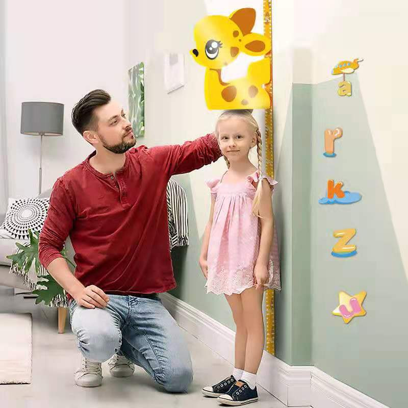 Vaikų kambario dekoravimo sieninis lipdukas Kūdikio ūgio vertikalios matavimo liniuotės EVA putų kilnojamas su magnetu Dovana berniukams ir mergaitėms