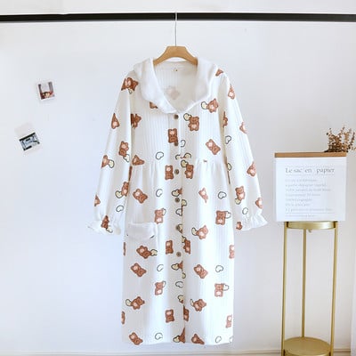 Naujo modelio moteriški naktiniai marškiniai su sagomis