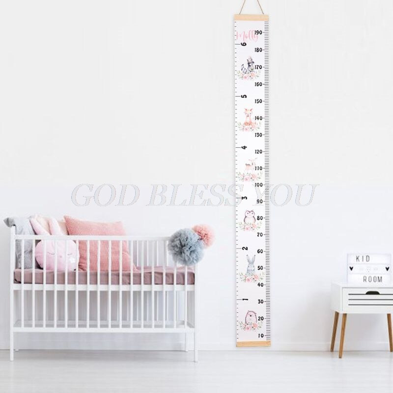 Kūdikio augimo diagrama Drobės pakabinamos matavimo liniuotės vaikams berniukams mergaitėms kambario dekoravimui darželio nuimamas aukštis ir augimas