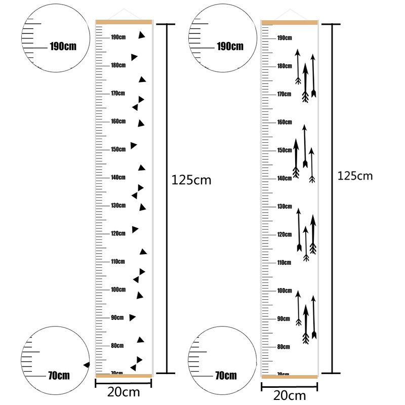 Šiaurės šalių vaikiškos drobės kabančio stalo augimo diagrama kūdikio ūgio matavimo liniuotė, vaikų kambario apdaila