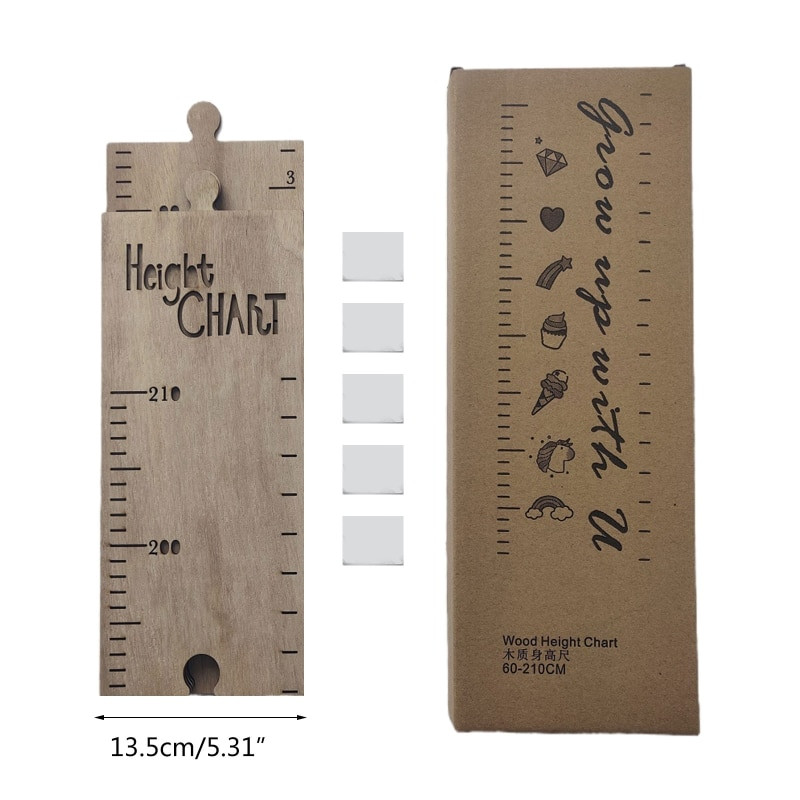 Medinis pakabinamas ant sienos kūdikio ūgio matavimo liniuotės sienos lipdukas vaiko augimo diagrama R9JC