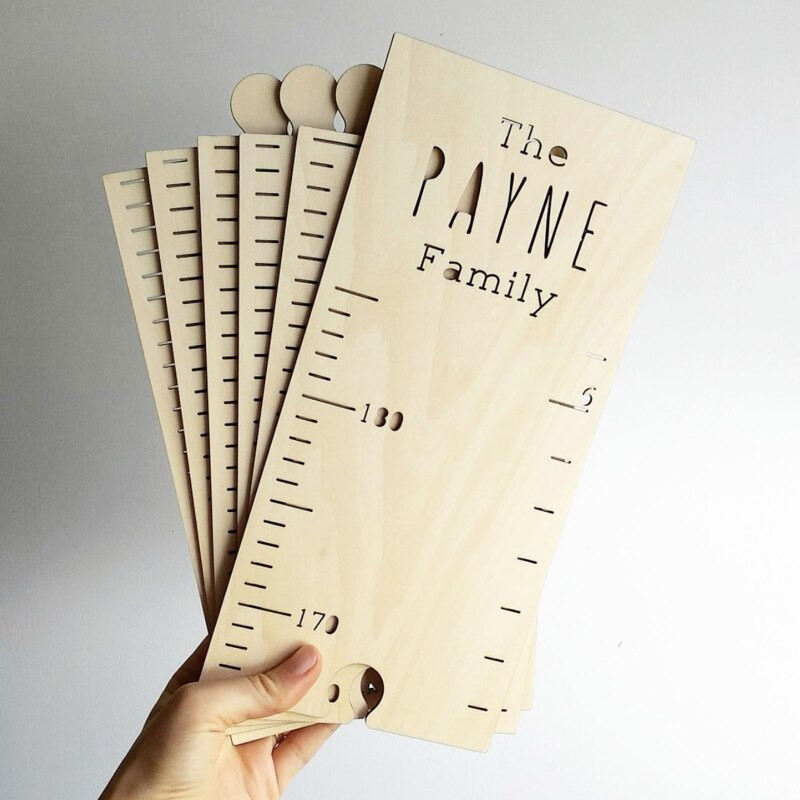 Medinis pakabinamas ant sienos kūdikio ūgio matavimo liniuotės sienos lipdukas vaiko augimo diagrama R9JC