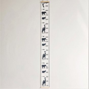 5-200 CM Ξύλινο πλαίσιο Καμβάς Μέτρηση ύψους Χάρακας Παιδικό Γράφημα Ανάπτυξης Χάρακας Κινούμενα σχέδια Νηπιαγωγείο ζώων Αφαιρούμενη διακόσμηση τοίχου