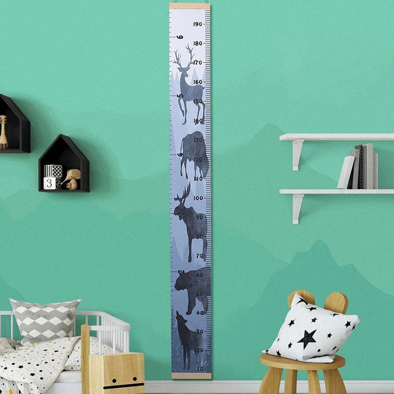 200*21 cm magasságmérő vonalzó falra akasztható baba gyerek gyerekek növekedési diagramja, fa keretes falmatrica otthoni hálószoba dekorációhoz