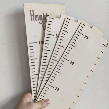 Скандинавска дървена таблица за растеж на децата линийка Измерване на височината на бебета Декорация на стая Стенен метър Стикери за измерване