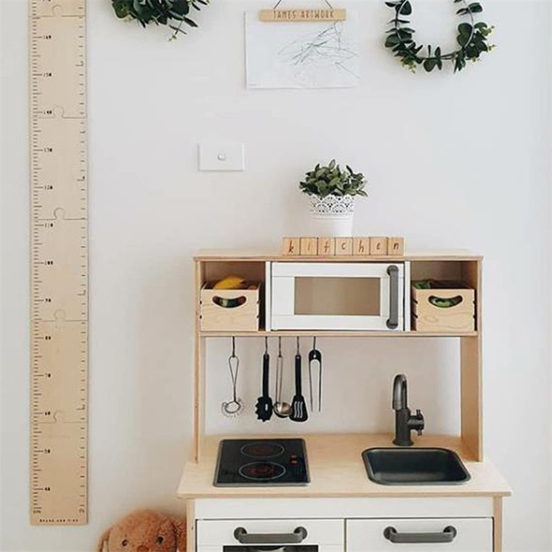 Diagramă de creștere a înălțimii lemnului în stil nordic Riglă de înălțime Riglă pentru agățat pentru camerele copiilor Decorații de perete Rezită foto pentru bebeluși