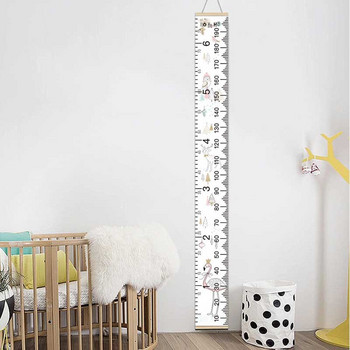 Детски висящ платнен стикер за стена Линийка за височина Декоративна диаграма на растежа Линийка за измерване на стена Запис на височината на децата