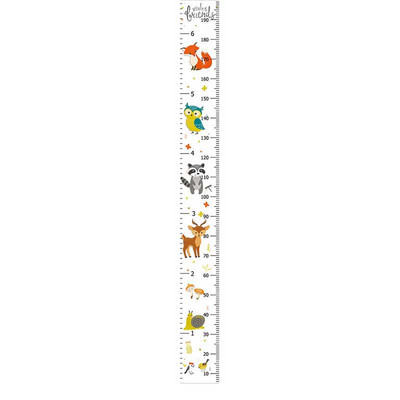 Gyermek függő vászon falmatrica magasság vonalzó dekoratív növekedési diagram fal mérő vonalzó gyermek magasság rekord