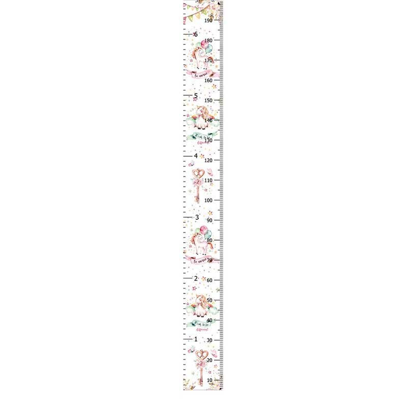Gyermek függő vászon falmatrica magasság vonalzó dekoratív növekedési diagram fal mérő vonalzó gyermek magasság rekord