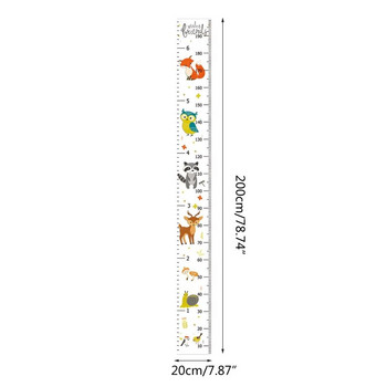 Детски метър Стенна диаграма Висяща линийка за измерване на височина Бебешки декор за детска стая 67JB