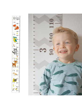 Детски метър Стенна диаграма Висяща линийка за измерване на височина Бебешки декор за детска стая 67JB