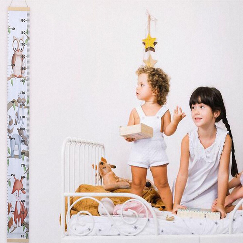 200 * 21 cm kõrguse mõõdiku joonlaud, seinarippuv beebi ja lapse kasvukaart, puidust raamiga seinakleebis kodu magamistoa sisekujunduseks