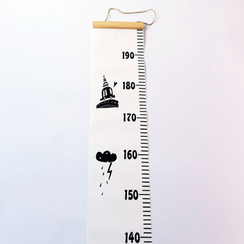 Дървена мярка за височина Висяща линийка Сгъваема фотографска подпора Декорация на дома Обикновена диаграма за растеж на децата