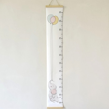 Момчета, момичета, диаграма на растежа, дървена рамка, платно, линийка за измерване на височината за детска стая, подвижен стенен декор, анимационно животно