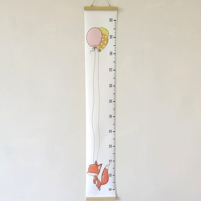 Fiúk lányok növekedési diagramja fa keret vászon magasságmérő vonalzó gyerekeknek bölcsődei szoba kivehető fali dekoráció rajzfilm állat
