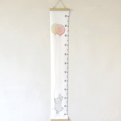 Fiúk lányok növekedési diagramja fa keret vászon magasságmérő vonalzó gyerekeknek bölcsődei szoba kivehető fali dekoráció rajzfilm állat