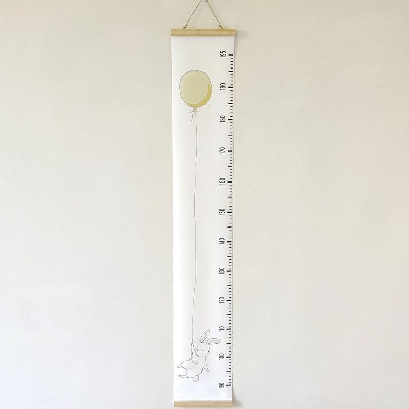 Fiúk lányok növekedési diagramja fa keret vászon magasságmérő vonalzó gyerekeknek bölcsődei szoba kivehető fali dekoráció rajzfilm állat