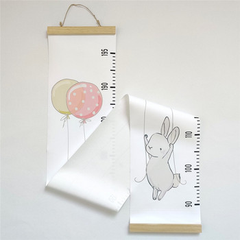 INS Nordic Baby Height Ruler Дървена висяща на стена Child Kids Growth Chart Height Record Measure Ruler Home Decorative Photo Reps