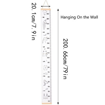 Реквизит Дървена стенна висяща линийка за измерване на височината на бебето Стикер за стена Декоративна таблица за растеж на деца за спалня Декорация на дома