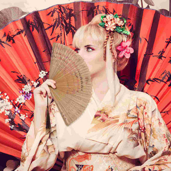 Πτυσσόμενοι ανεμιστήρες με το χέρι κινέζικα πτυσσόμενα vintage υφαντά σανταλόξυλο σανδαλόξυλο Ξύλινες λαβές για καλοκαιρινά στηρίγματα Χορός
