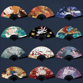 Vintage Hiina stiilis siidriidest kokkupandavad lehvikud Dragon Phoenix Värvilised loomad Käsifännipidu Pulmad Tantsukunst Käsitöö Kodukaunistused