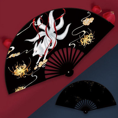 Vintage Hiina stiilis siidriidest kokkupandavad lehvikud Dragon Phoenix Värvilised loomad Käsifännipidu Pulmad Tantsukunst Käsitöö Kodukaunistused